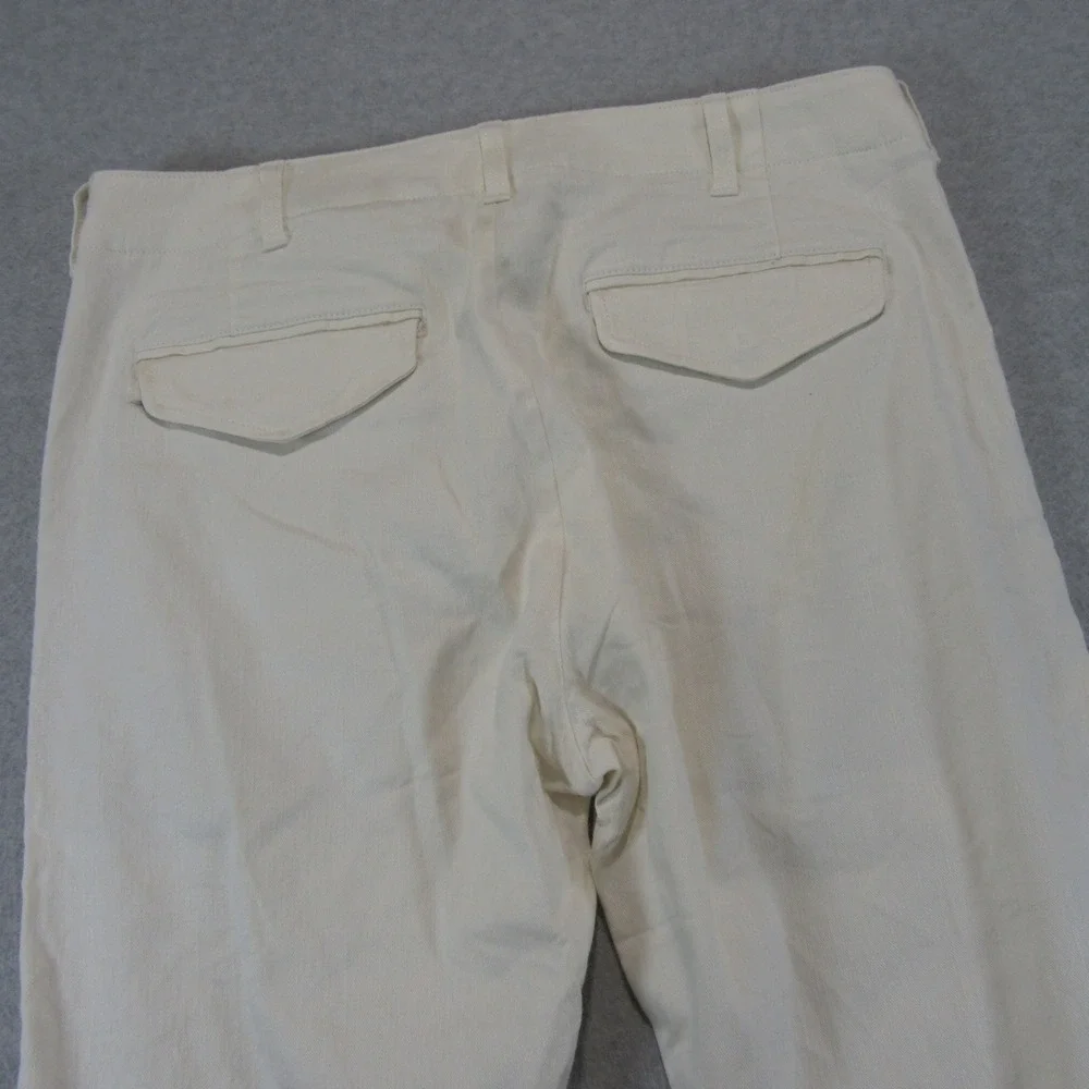 Banana Republic Mens Pants 33x30 Cream Slim Fit Linen Cotton Chino